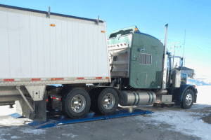 Axle weighing in progress on a Massload Truck Scale